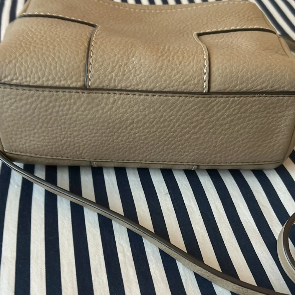 Tory Burch Taupe Leather Crossbody Bag